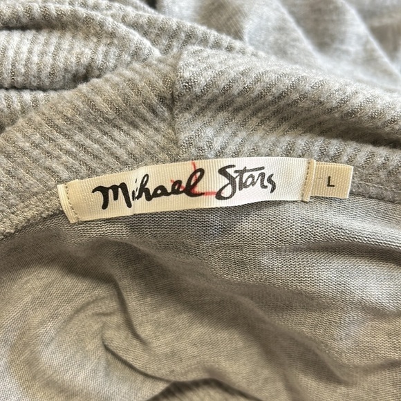 Michael Stars Convertible Top Heather Grey Long sleeve shirt off the shoulder L - Picture 10 of 11